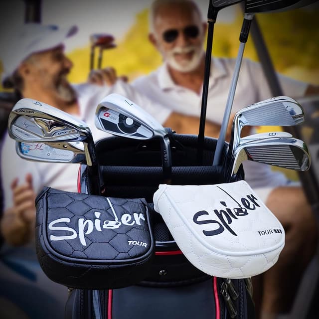 Detalle de Big Teeth Golf Mallet Square Putter Cover with Magnetic Closure (PU Leather) – Fits Spider Tour-style heads