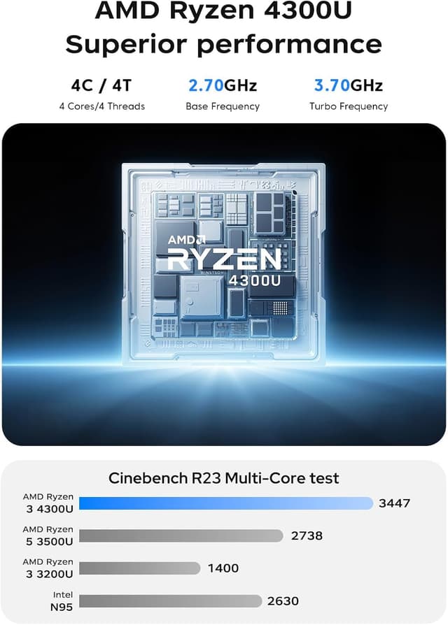 Detalle de Tivique 17.3-inch laptop with Ryzen 4300U