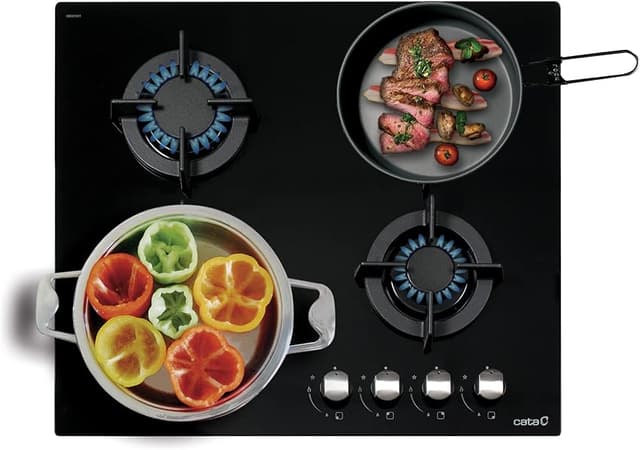 Detalle 1 de CATA CCI 6031 BK Encimera gas 59 cm con 4 quemadores 🧱