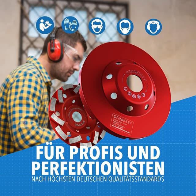 Detalle 2 de Betonschleifer mit 125-mm-Schleiftopf (125×22,2×20) für Betonfräse/Estrichschleifen