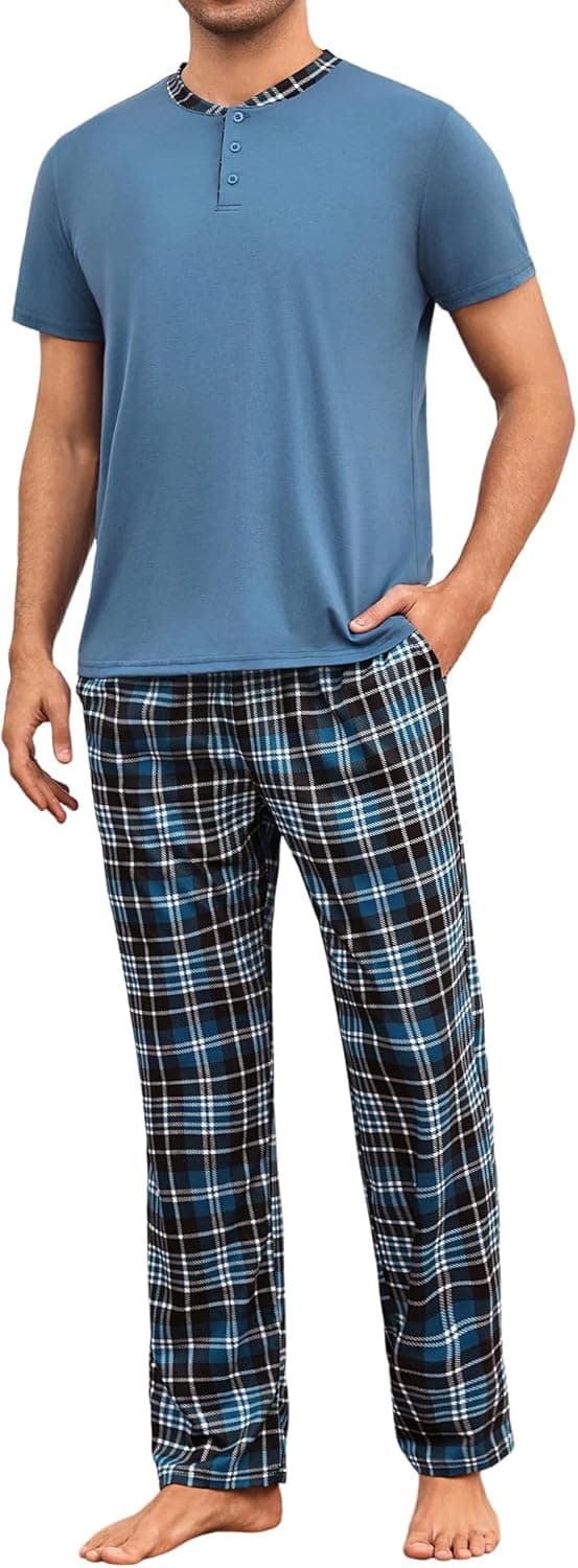Imagen de Aseniza Herren Schlafanzug Kurze Ärmel Baumwolle en OfertitasTOP