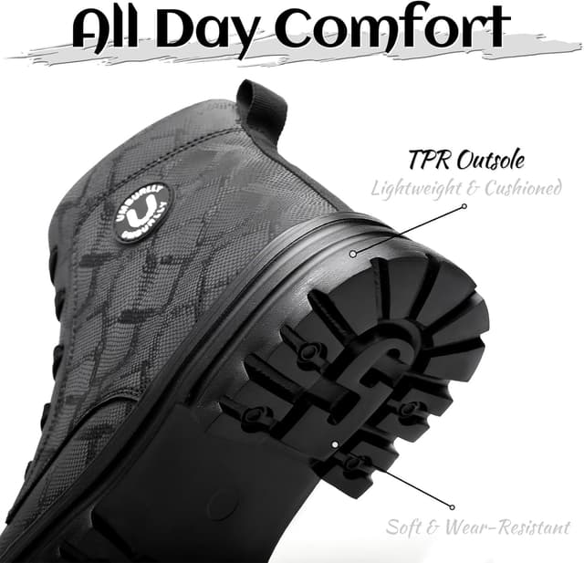 Detalle 2 de Chaussures de sécurité femmes NBOFIEHY imperméables, antidérapantes avec embout en acier et semelle anti-perforation en Kevlar