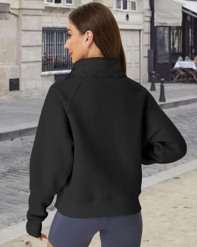 Detalle de Friptspyg Sweat à capuche en velours pour femme avec poche — pull d’hiver à manches longues