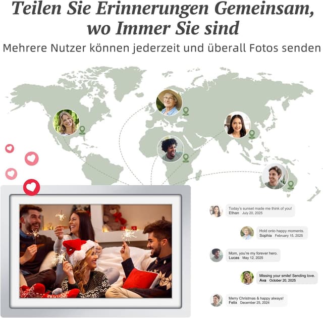 Detalle 2 de Apveelveer Digitaler Bilderrahmen 10,1 Zoll WLAN