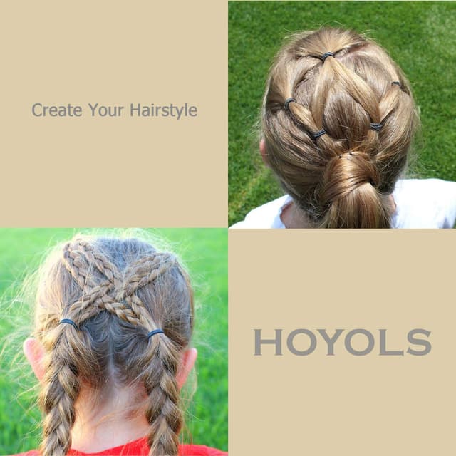 Thumbnail 6 de HOYOLS 3/4” Black Latex-Free Hair Rubber Bands (600 pcs) for Ties, Braids & Ponytails