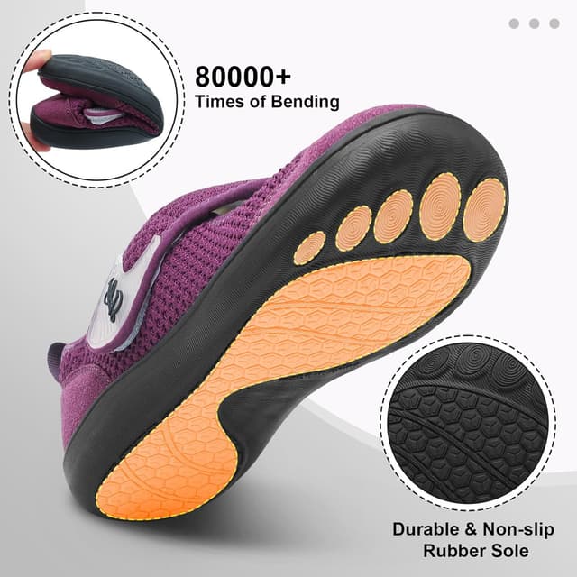 Detalle de JOINFREE Women’s Wide Fit Barefoot Walking Shoes with Adjustable Strap – Zero Drop Comfort Trainers