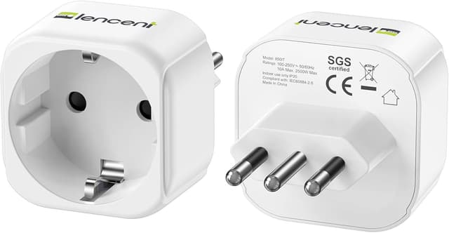 Detalle de LENCENT 2X Reiseadapter Typ-L 2500W