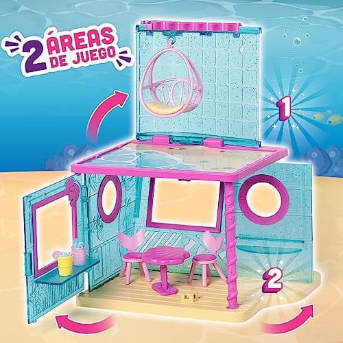 Detalle 2 de KOOKYLOOS Mermaid Beach House muñeca con mascota que cambia de color