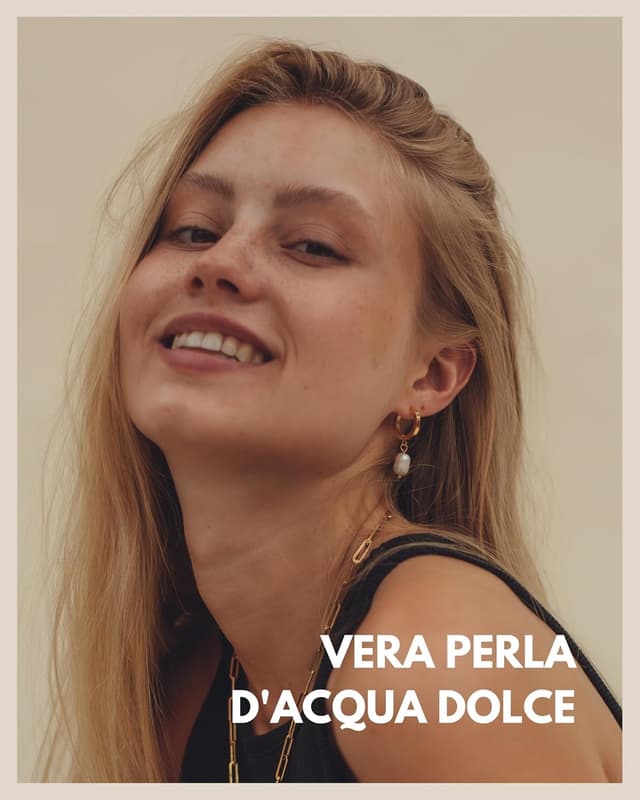 Detalle de GD GOOD.designs Orecchini in perle d’acqua dolce creola da donna in oro 18 carati o argento