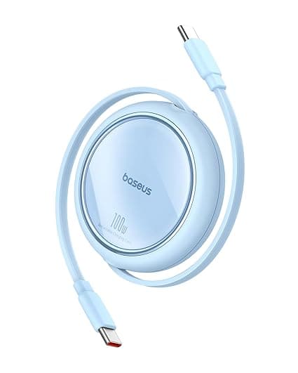 Detalle de Baseus Cable USB C 100W Retráctil, Carga rápida ⚡
