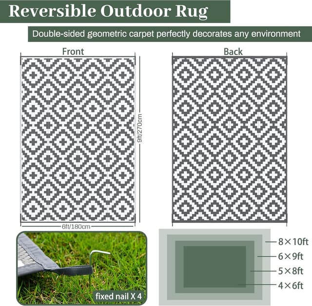 Thumbnail 6 de Mokani tappeto da esterno reversibile 180x270 cm antiscivolo impermeabile ai raggi UV