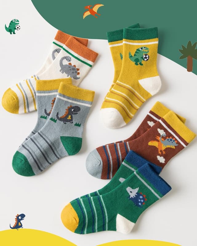 Thumbnail 6 de Kyopp Lot de 10 chaussettes fun enfants 21-37 – coton, motifs animaux, unisexe