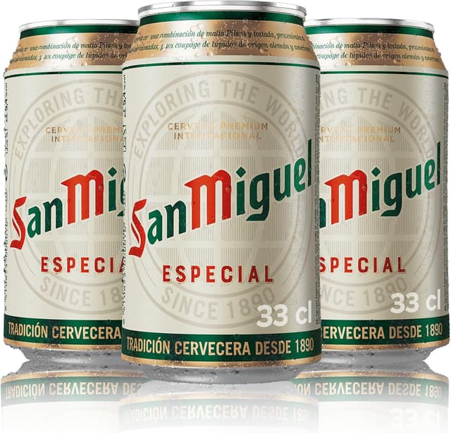 Detalle 2 de San Miguel Especial Lager 24 Latas x 33cl 🍺 Sabor Refrescante