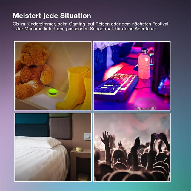 Detalle 2 de Smart Macaron Bluetooth-Lautsprecher 3 Modi