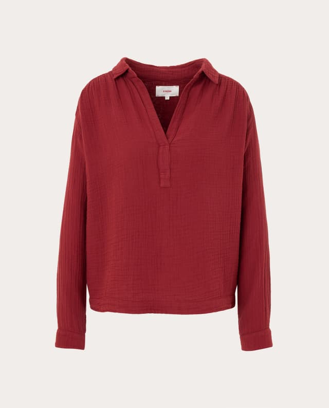 Imagen de Xirena Blusa Brody algodón V manga larga en OfertitasTOP