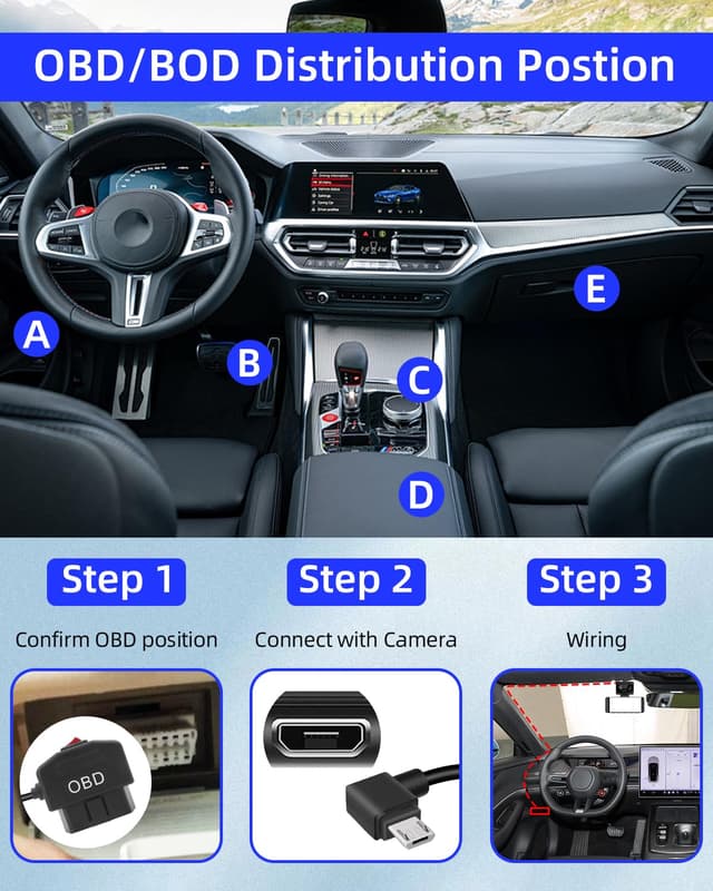 Thumbnail 4 de YANBORONSN OBD Power Cable Dash Cam