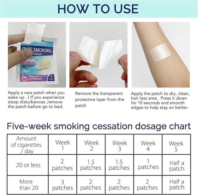 Detalle de Step 3 Quit Smoking Patches (7mg) — 30 Count Nicotine Stop-Smoking Aid Patches for a 3-Step Plan