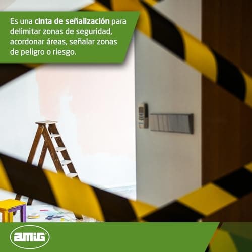 Detalle 2 de Amig - Cinta de Balizaje LDPE 200 m Amarillo y Negro ⚠