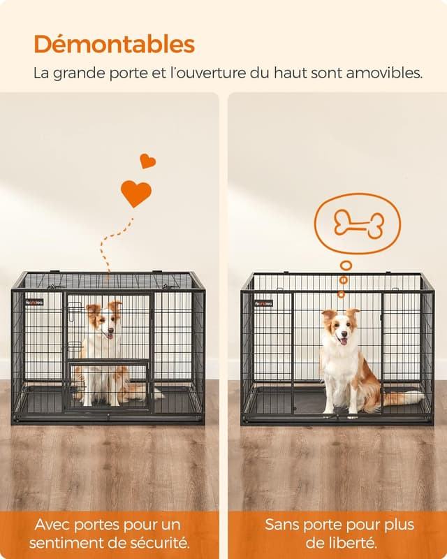 Thumbnail 5 de Feandrea PPD001B01 Cage chien 107×70×75 cm
