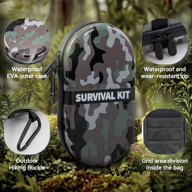 Detalle de Waterproof survival first aid kit 4.8 x 2.4