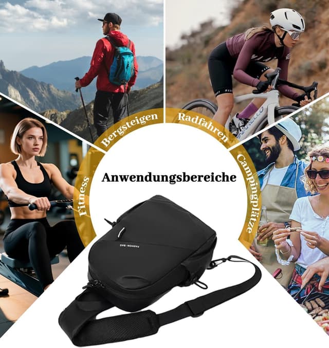 Thumbnail 6 de ZenithPeak Umhängetasche Herren – wasserabweisende Mini Sling Bag mit Kopfhöreranschluss