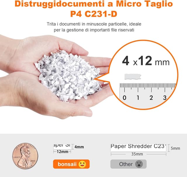 Detalle de Bonsaii C231-D distruggi documenti P4
