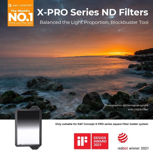 Detalle 2 de K&F CONCEPT Nano X-PRO GND8 Verlauffilter 3-Blenden