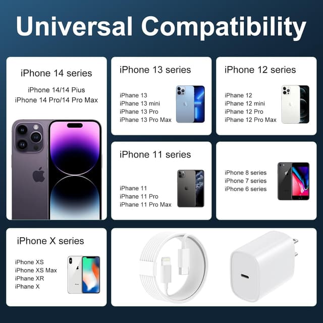 Thumbnail 4 de iPhone 14 Charger 20W USB‑C with 10ft Lightning Cable