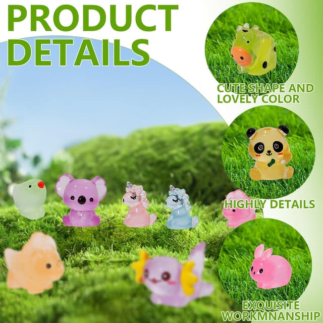 Thumbnail 4 de gyoyede 150pcs Luminous Mini Resin Animals 150pc set