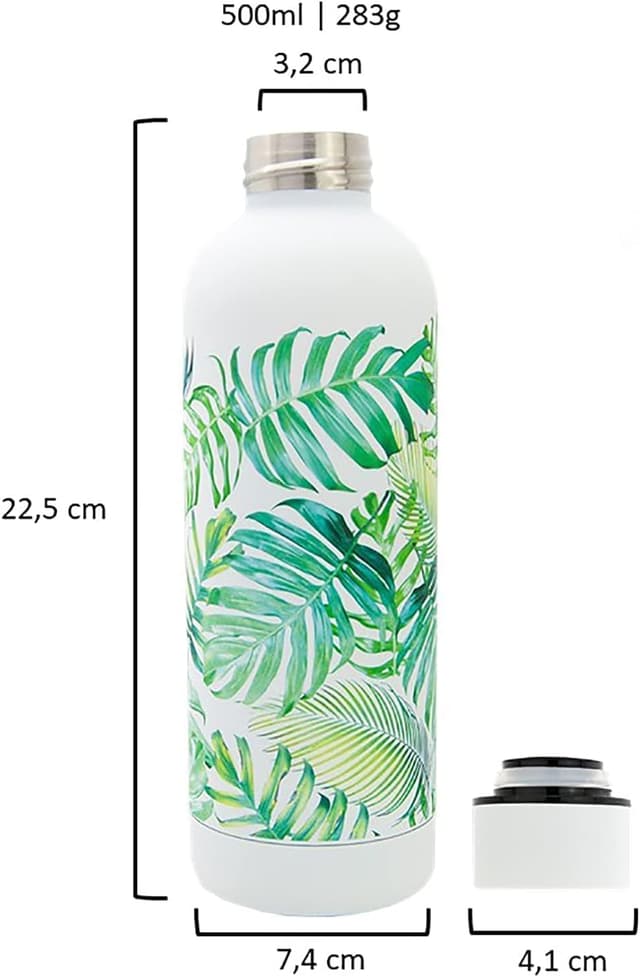 Detalle de T&N Edelstahl Trinkflasche 500 ml – Thermosflasche für Büro & unterwegs (auslaufsicher, für Sprudel)