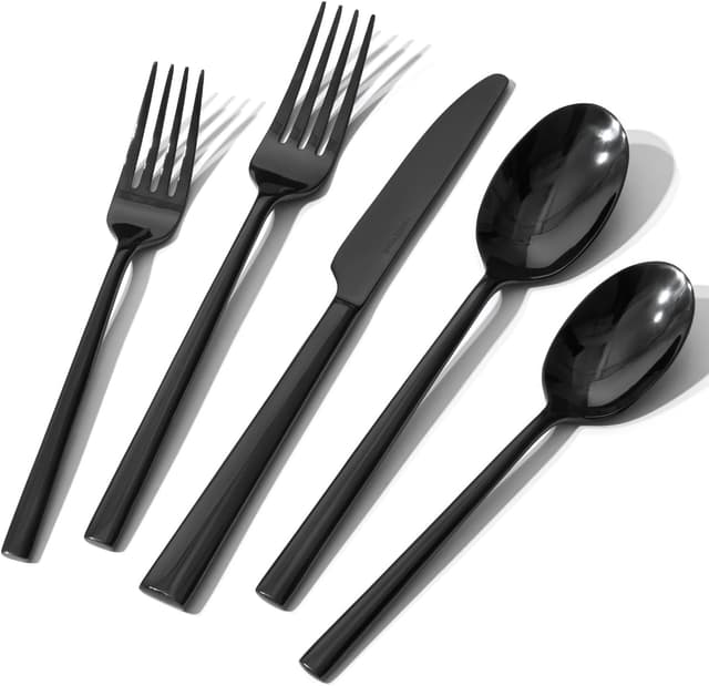 Imagen de KINGSTONE Black Silverware Set 40-Piece 🍽 en OfertitasTOP