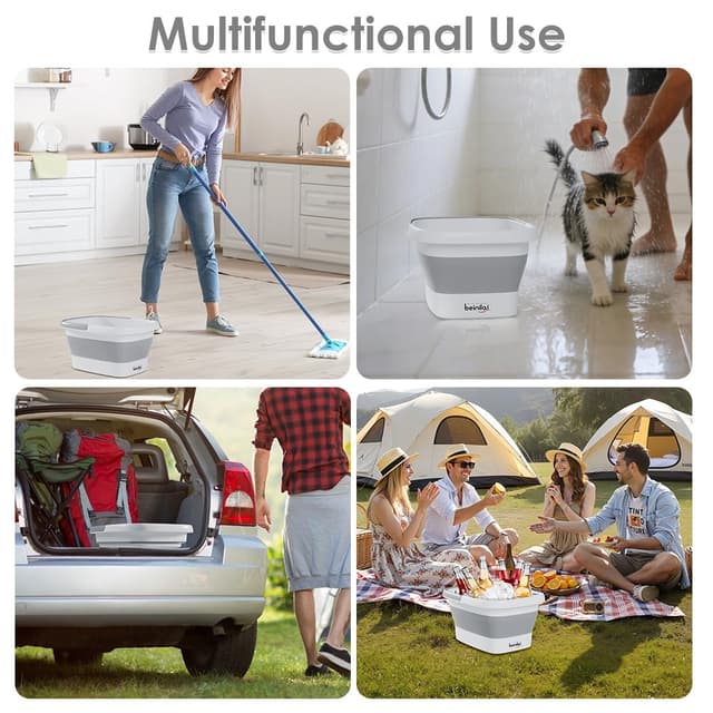 Detalle de Beinilai Collapsible Foot Bath Basin for Soaking Feet with Massage Acupoint Rollers