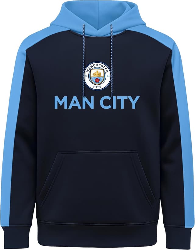 Detalle de Icon Sports Officially Licensed Manchester City FC Pullover Hoodie (Unisex) — Sky Blues team spirit