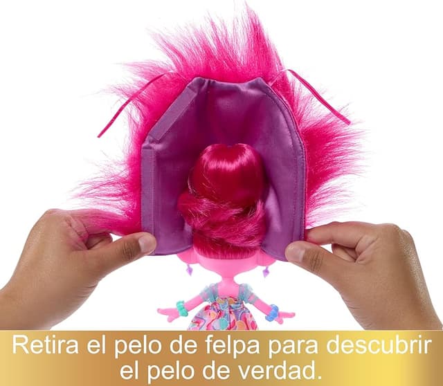 Detalle de Mattel Trolls 3 Reina Poppy Muñeca con Capa