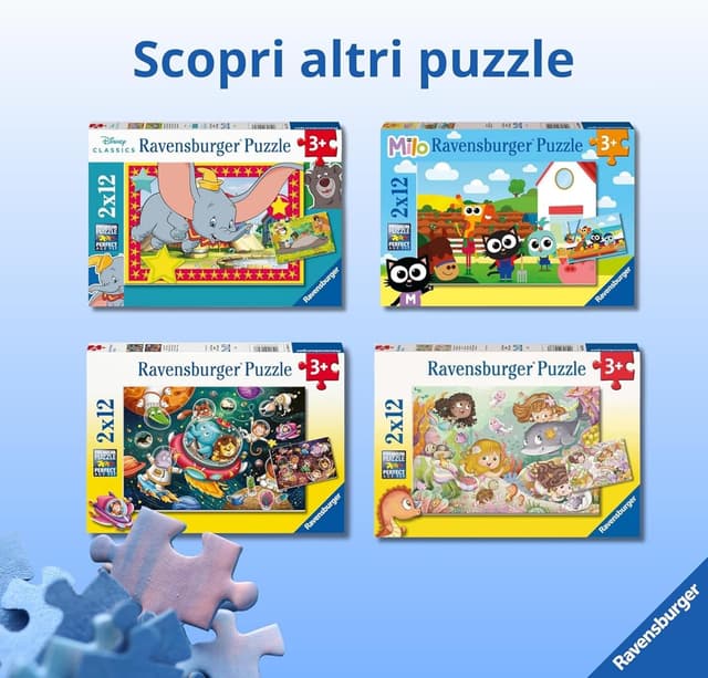 Thumbnail 6 de Ravensburger Puzzle 2x12 Pezzi Masha e Orso, puzzle per bambini 3 anni (26x18 cm)