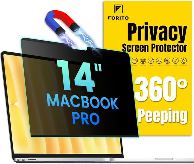 Detalle de F FORITO Magnetic Privacy Screen Protector for 14-inch MacBook Pro (2021–2025)