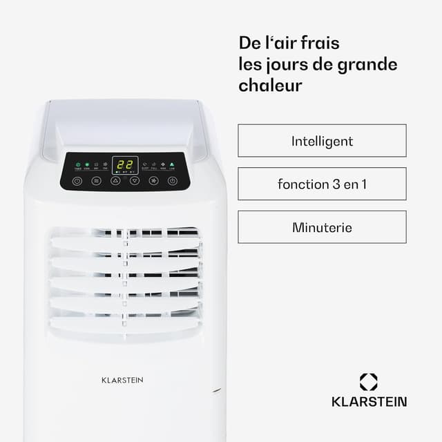 Detalle 2 de Klarstein Climatiseur Mobile Silencieux 3-en-1 Smart (7000 BTU) : refroidissement, déshumidification et ventilation