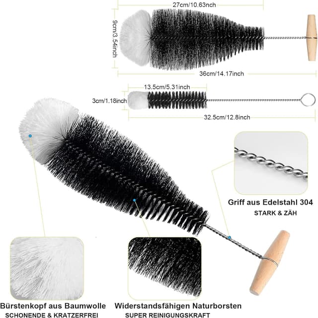 Thumbnail 1 de LEBEXY Flaschenbürste Glasflaschen 2er Set