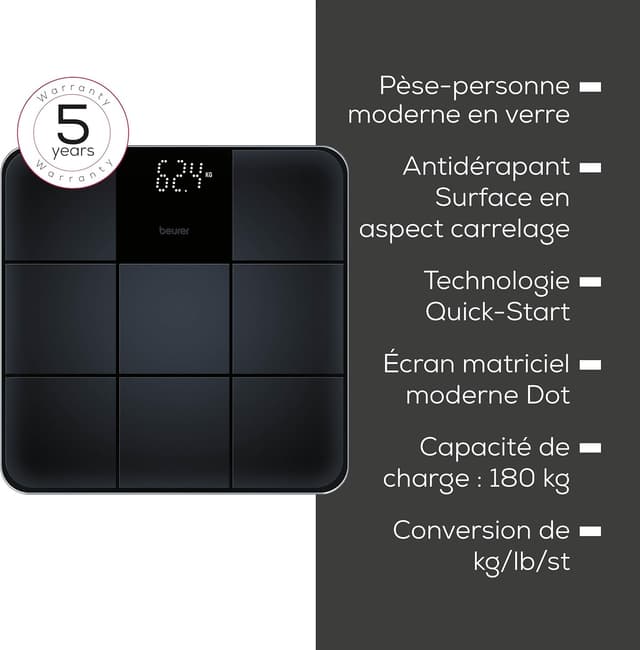 Thumbnail 5 de Beurer GS 235 Balance pèse-personne en verre