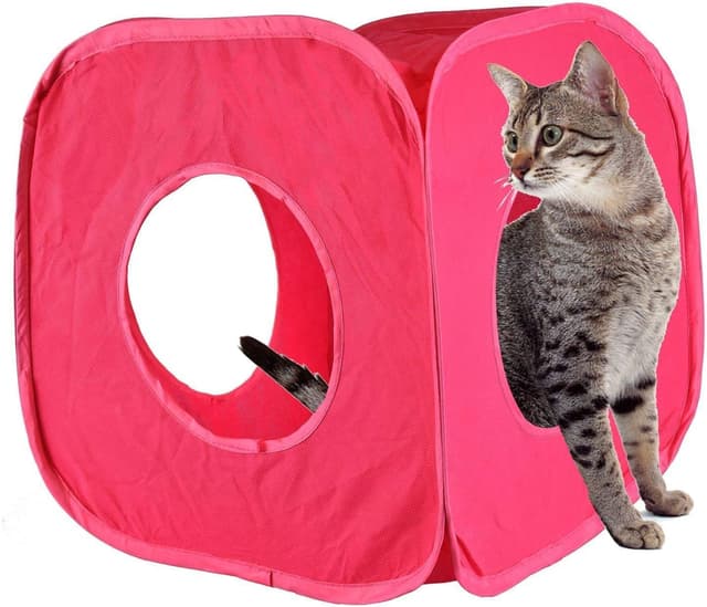 Detalle de Pet Living Pop Up Cat & Kitten Play Cube Fun Strong Box (Orange)