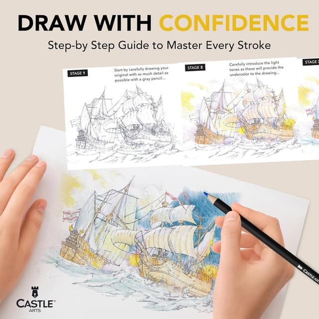 Detalle 2 de Castle Art Supplies 120 Colouring Pencils Zipper-Case Set (120 soft core coloured leads)