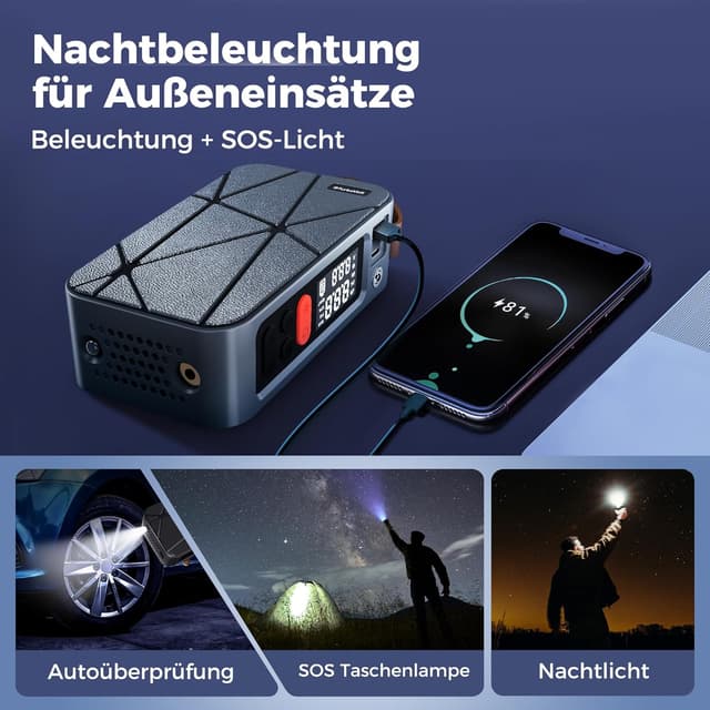 Thumbnail 6 de TurboVolt Akku Luftpumpe 150 PSI Mini Kompressor