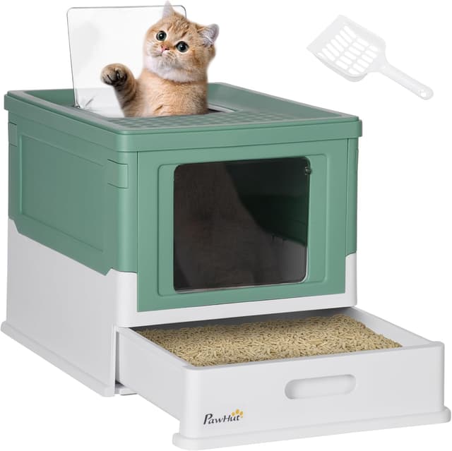 Imagen de PawHut Cat Litter Tray 47.5 cm front-entry litter box 🐱 en OfertitasTOP