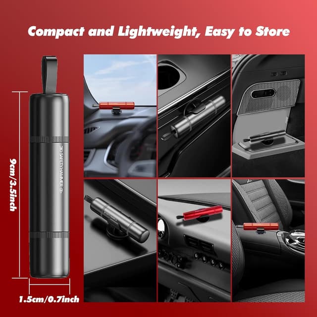 Thumbnail 5 de PUWOWYE 2-in-1 Notfallhammer Gurtschneider 🛠