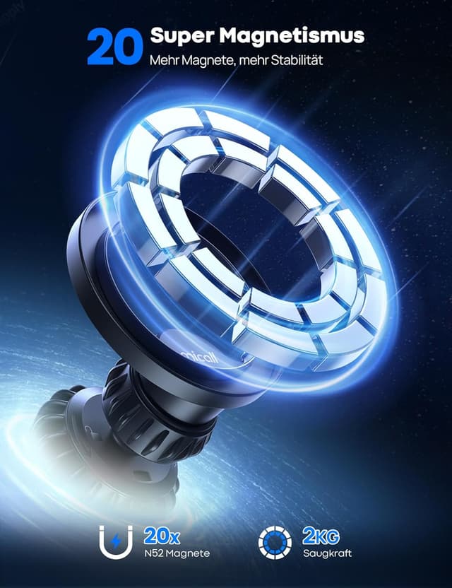 Detalle 2 de Lamicall MagSafe Autohalterung mit 20× N52 Magneten