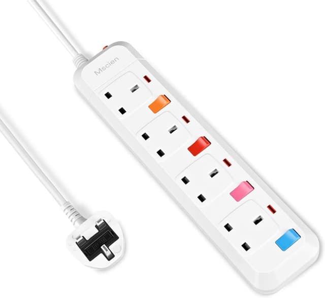 Detalle de 3M extension lead with 4 sockets UK