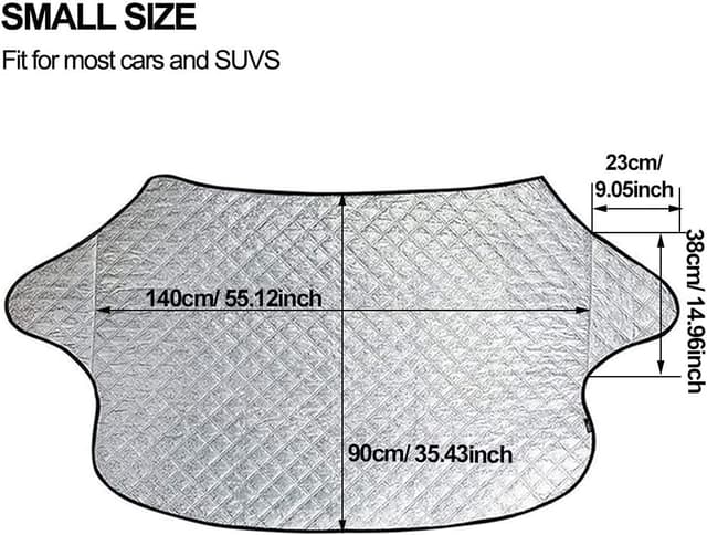 Detalle de SMALUCK 140x90 cm windscreen cover for sun and snow