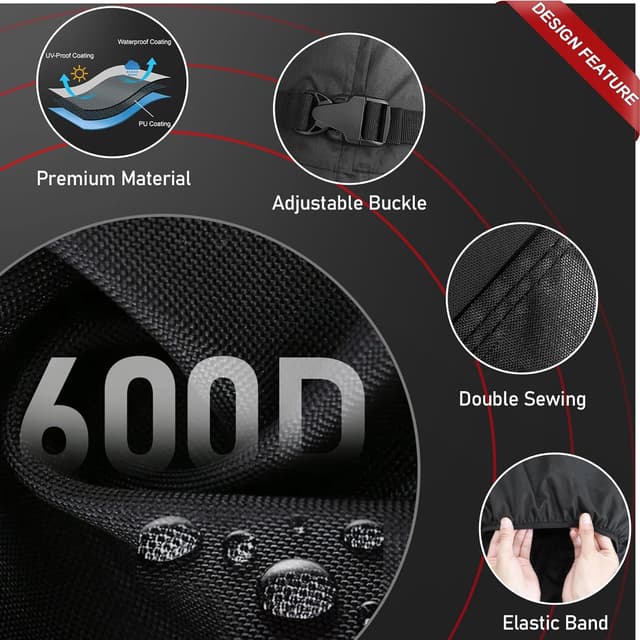 Detalle de Comnova RV Dual Axle Tire Covers (2-Pack) — 600D Waterproof Covers for 27–29 Inch Tires