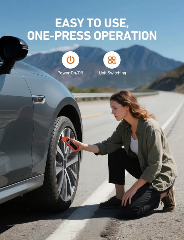 Detalle 2 de AstroAI Digital Tire Pressure Gauge 3-300 PSI 📏