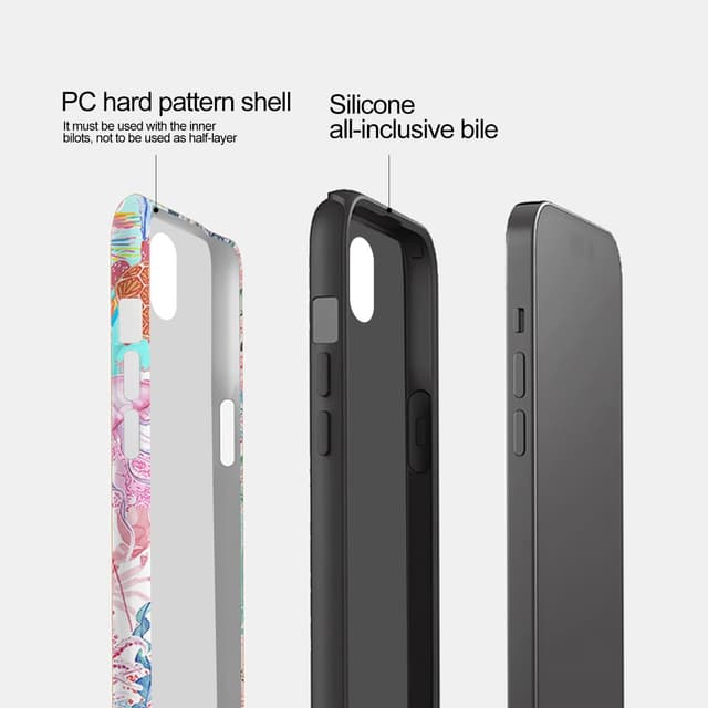 Detalle de TUUTPU Hybrid-Hülle für iPhone XR mit 2-Lagen-Schutz und Schildkrötenmuster